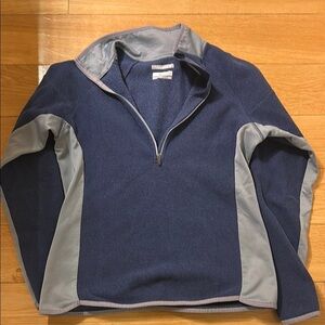Columbia Blue and Gray Zip Up Sweater with Cozy Fleece